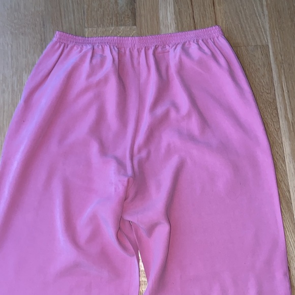Pure Silk Pink Pull-On Pants Pajama Lounge Everyday GO SILK Washable w/ Pockets - Picture 9 of 15